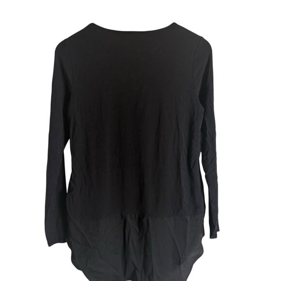 Ann Taylor Black Crewneck Long Sleeve Curve Hem Top Size XS - Picture 6 of 8